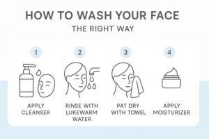 right way to wash face